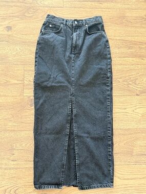 ASOS High-Waist Black Denim Skirt 6
